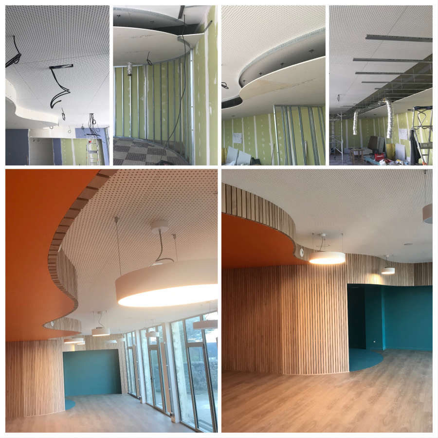 plafond acoustique et plafond vague